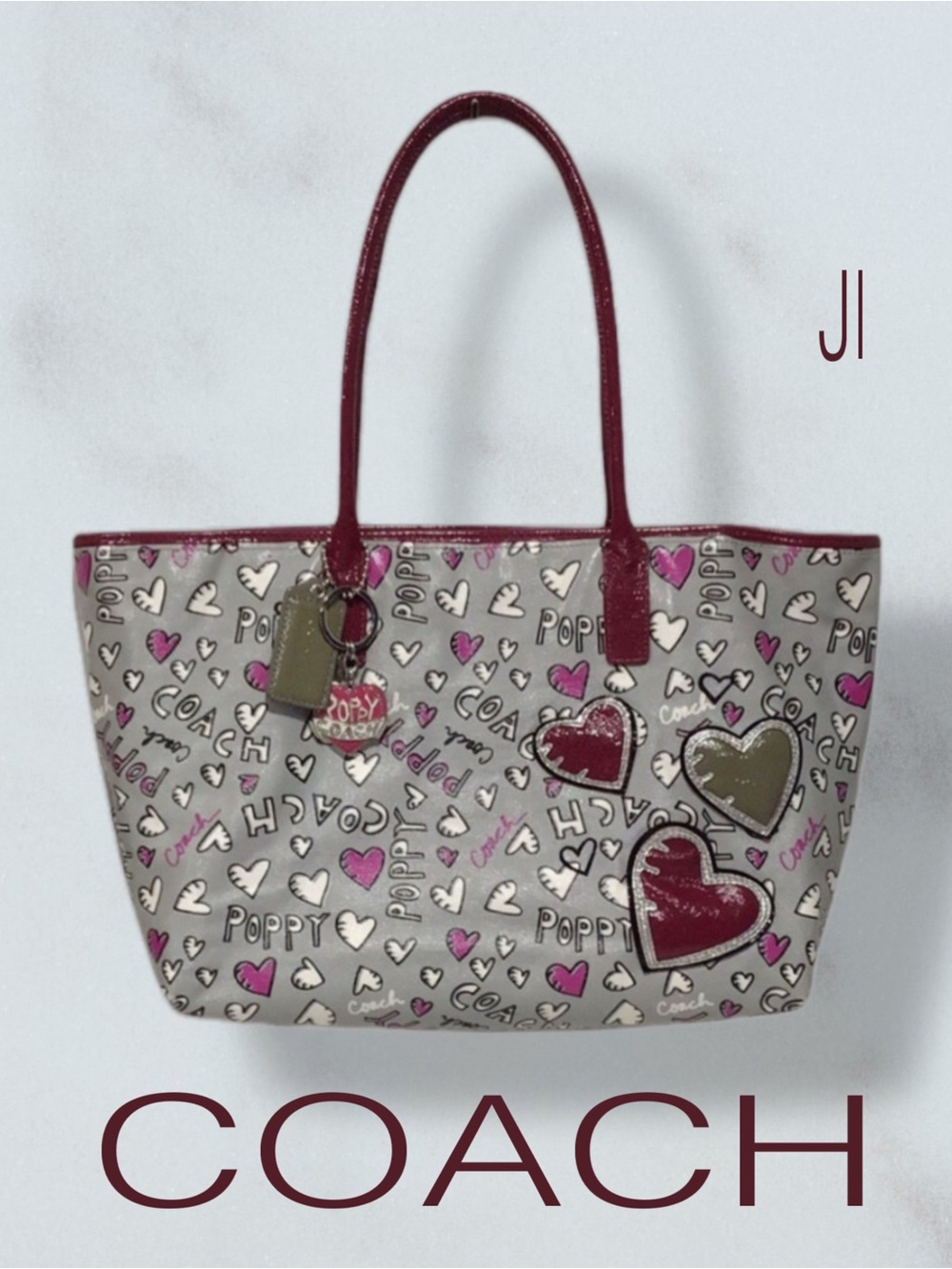 Coach | Bags | Coach Poppy Hearts Graffiti Tote | Poshmark